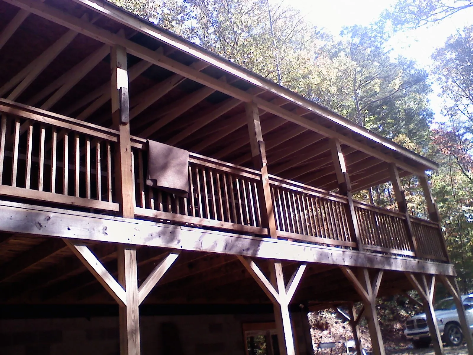 Timber framing under a new elevated porch and deck — Roof Leak Repair in Sparta by Roofing Brothers